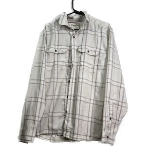 Lake & trail plaid, long sleeve button front adult large